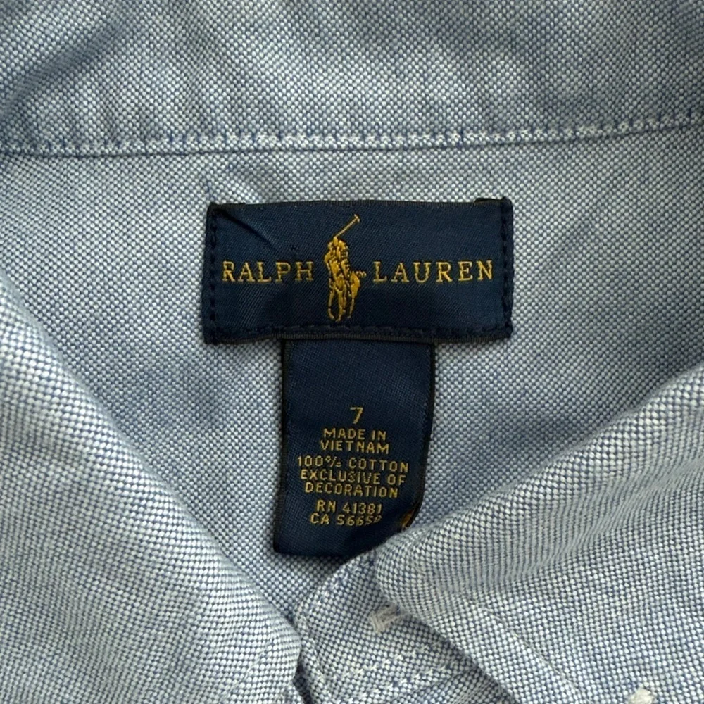 Ralph Lauren Sky Blue Oxford Shirt Kids Size 7